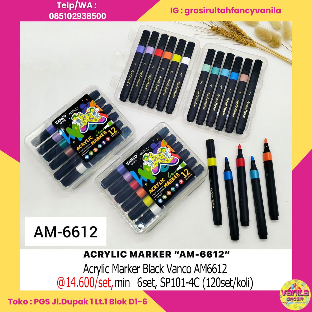 Acrylic Marker Black Vanco AM6612