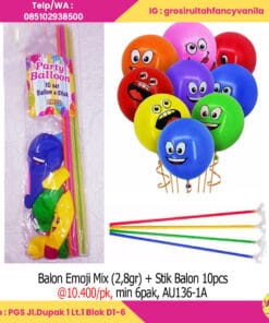 Balon Emoji Mix (2,8gr) + Stik Balon 10pcs