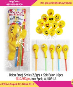 Balon Emoji Smile (2,8gr) + Stik Balon 10pcs