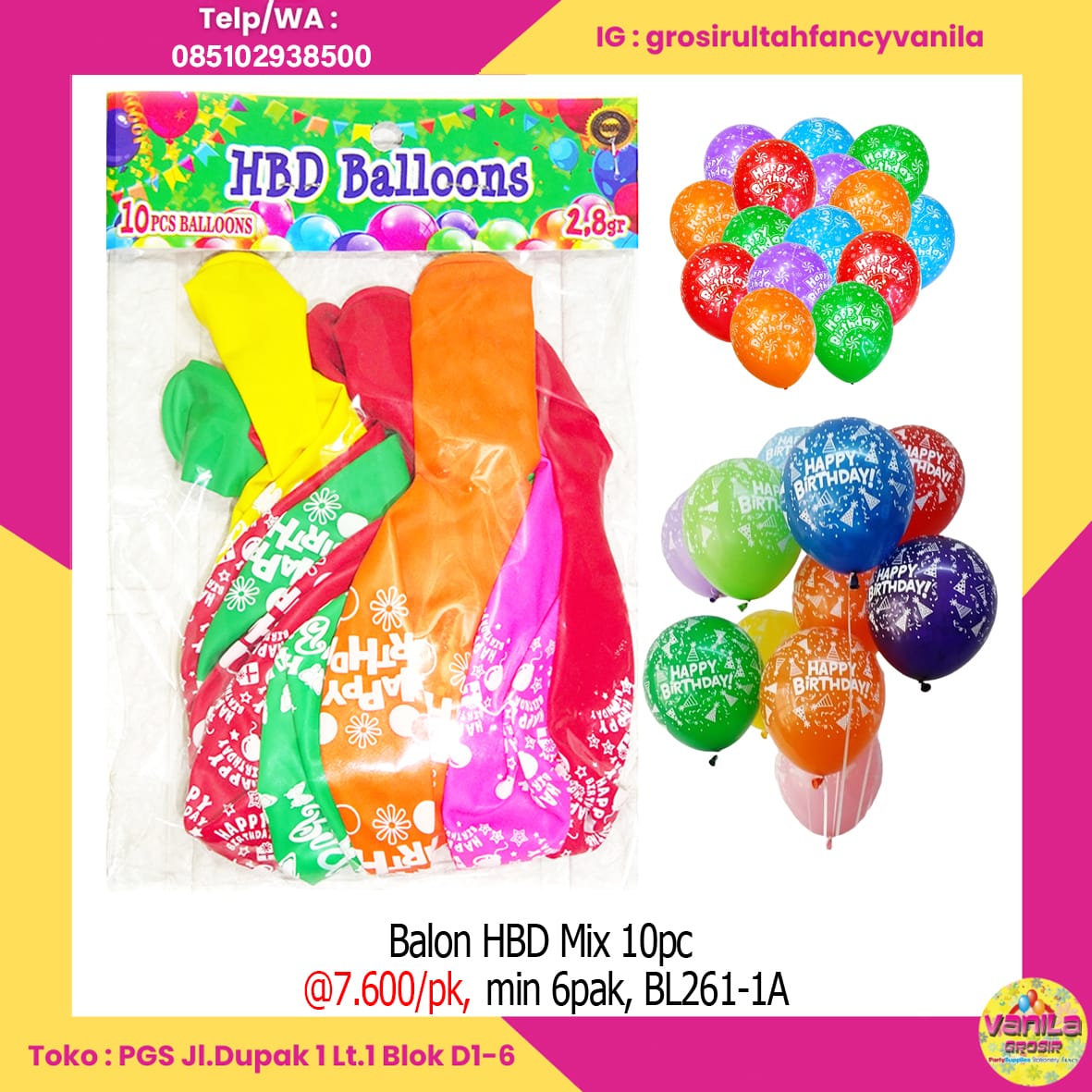 Balon HBD Mix 10pc