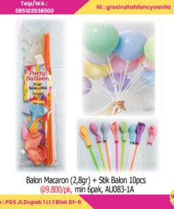 Balon Macaron (2,8gr) + Stik Balon 10pcs