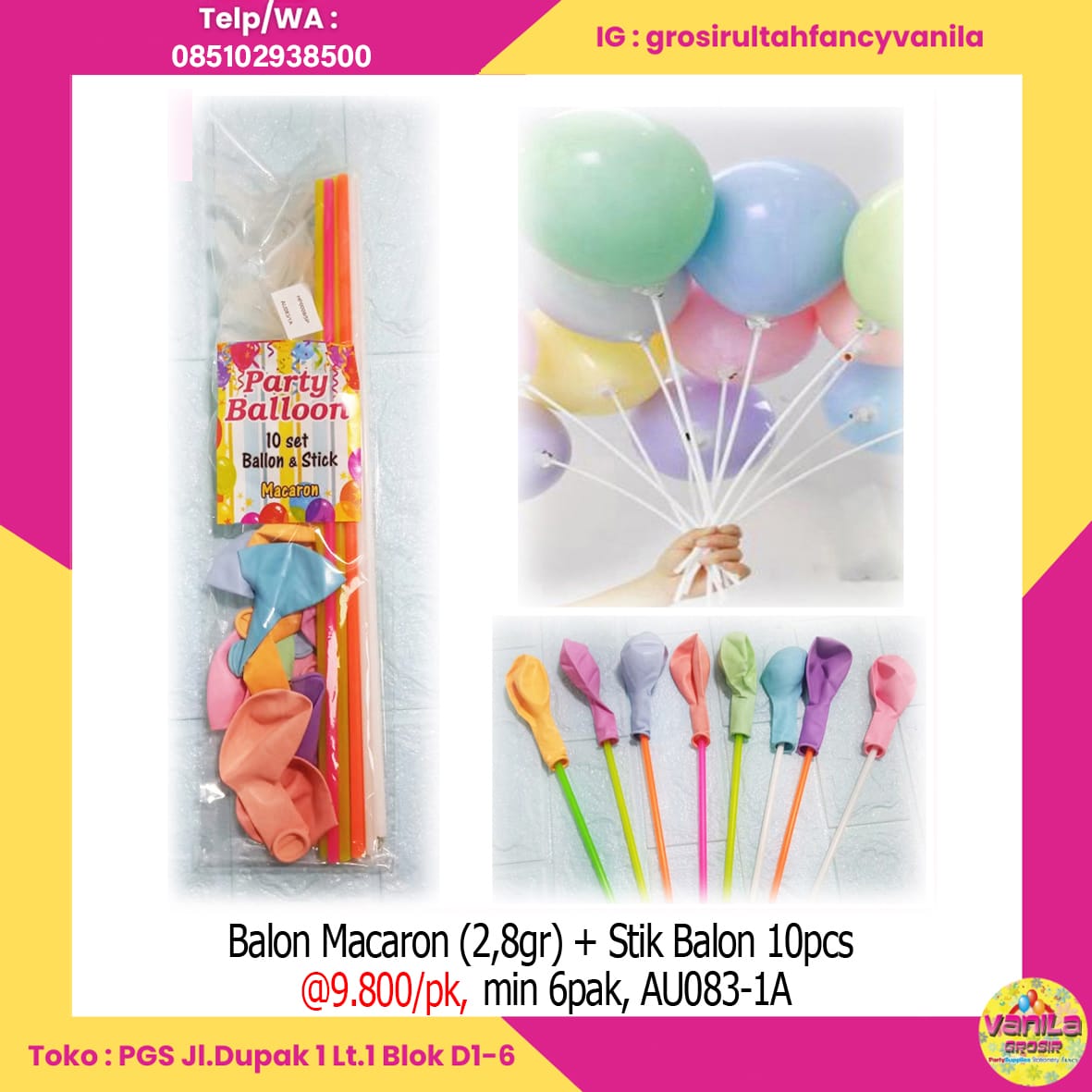 Balon Macaron (2,8gr) + Stik Balon 10pcs