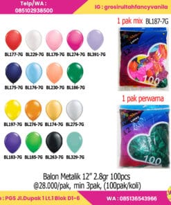 Balon Metalik 12” 2,8gr 100pcs