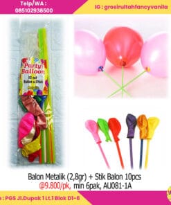 Balon Metalik (2,8gr) + Stik Balon 10pcs