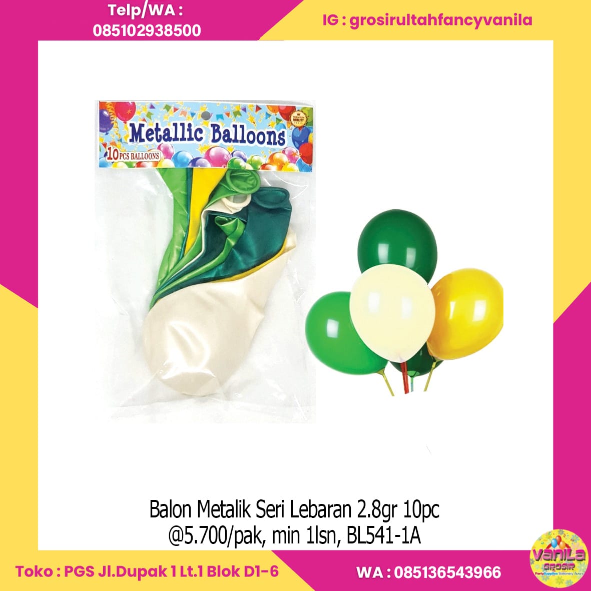 Balon Metalik Seri Lebaran 2.8gr 10pc