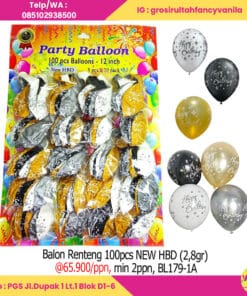 Balon Renteng 100pcs NEW HBD (2,8gr)