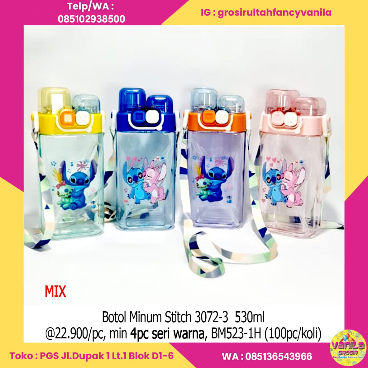 Botol Minum Stitch 3072-3 530ml
