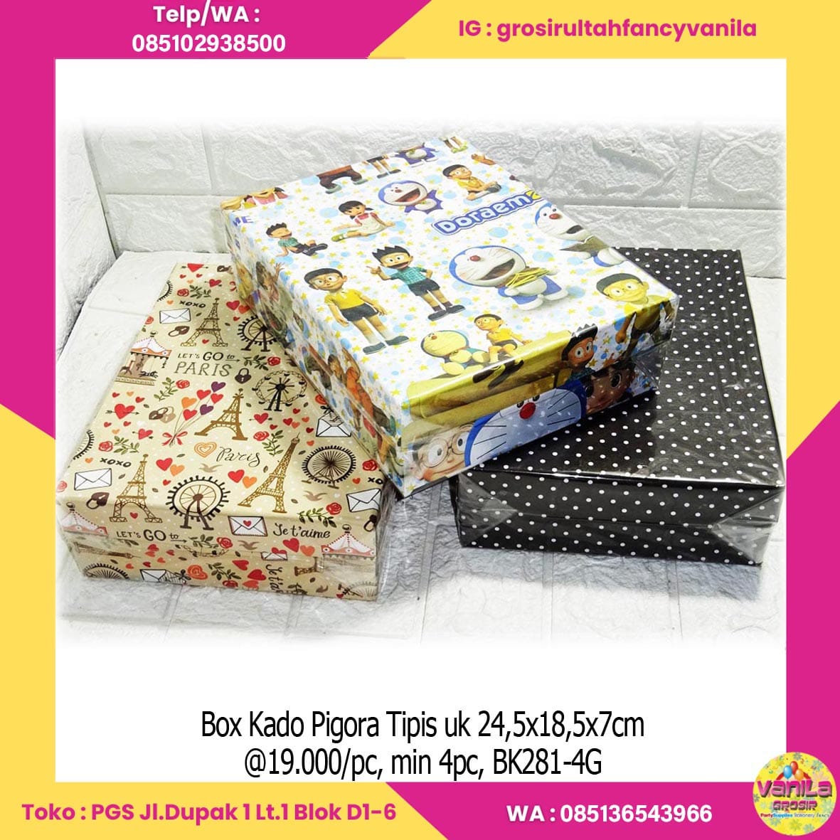 Box Kado Pigora Tipis uk 24,5x18,5x7cm