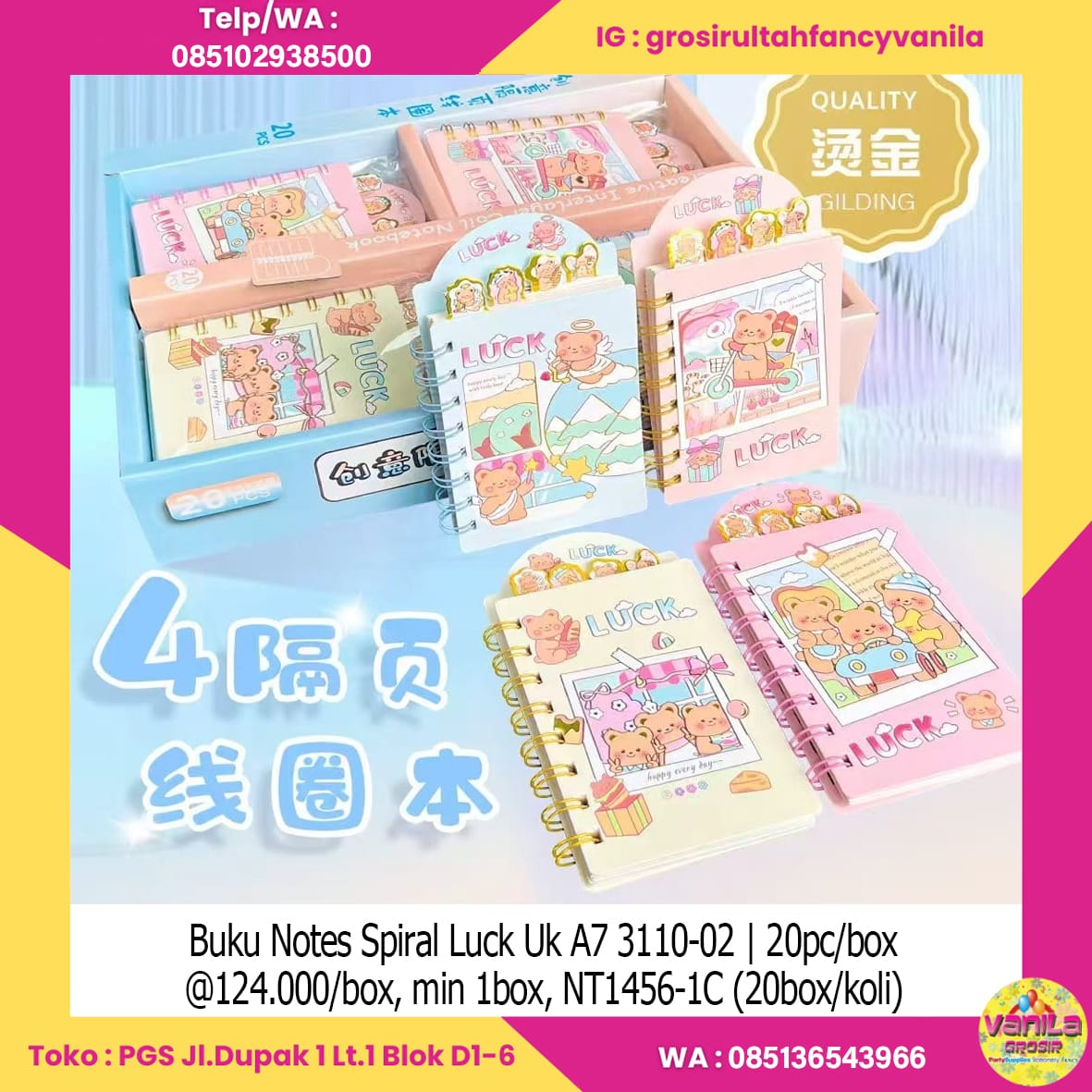Buku Notes Spiral Luck Uk A7 3110-02