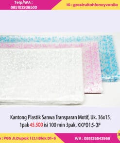 Kantong Plastik Sanwa Transparan Motif, Uk. 36x15