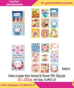 Kartu Ucapan Kecil Animal & Flower MIX 30pc