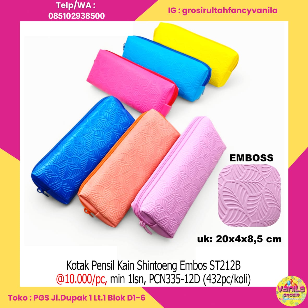 Kotak Pensil Kain Shintoeng Embos ST212B