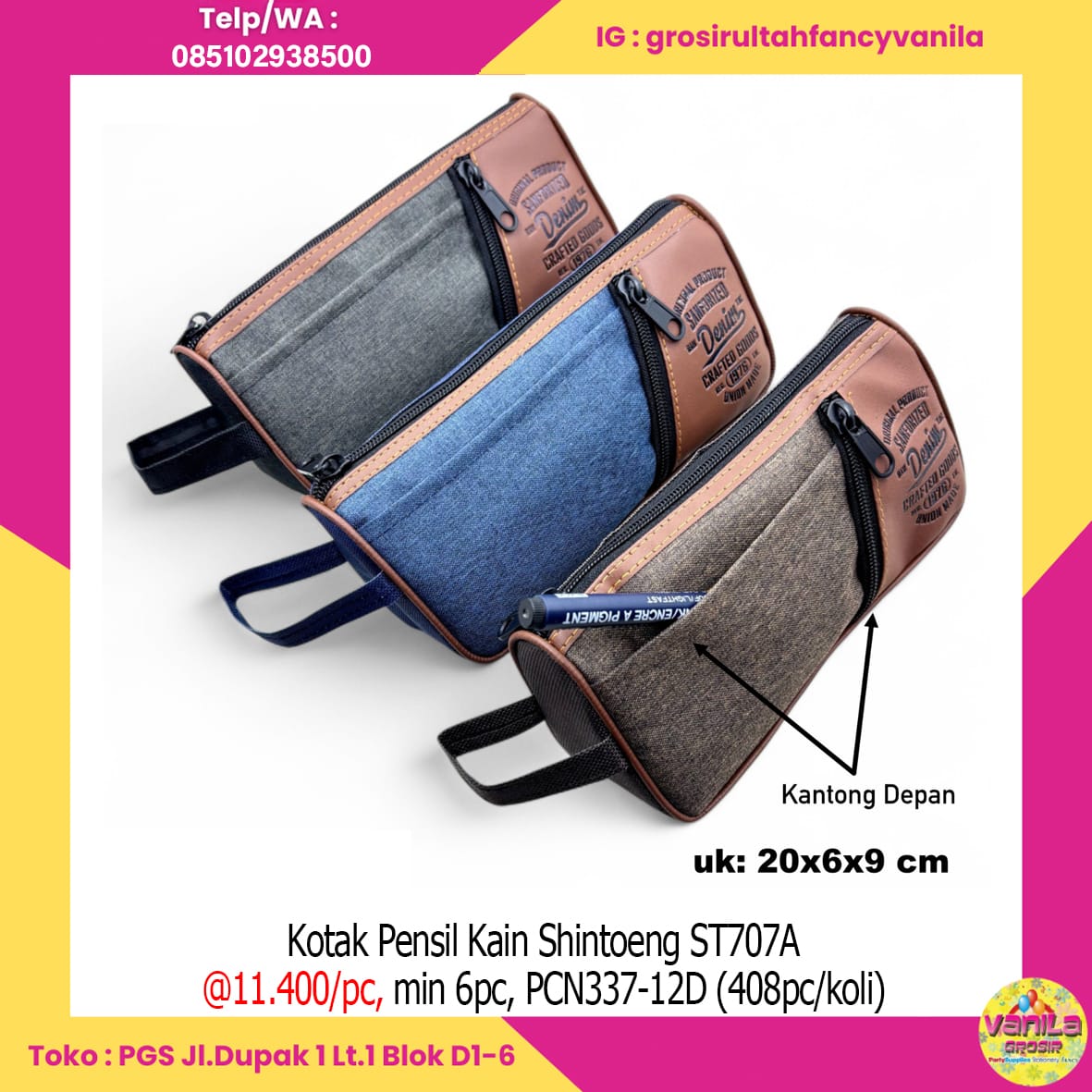 Kotak Pensil Kain Shintoeng ST707A
