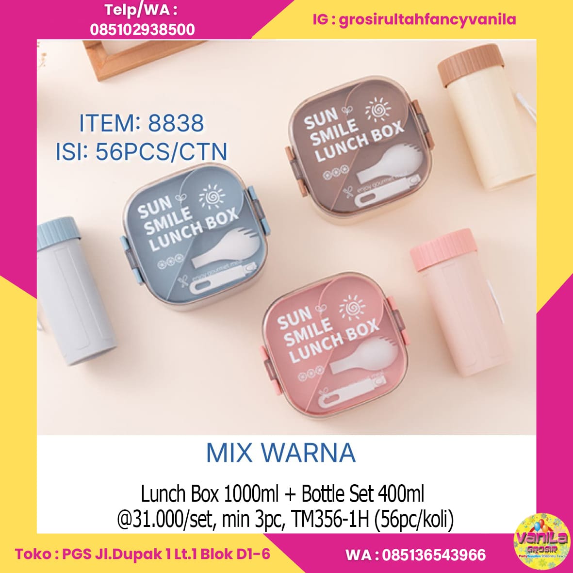 Lunch Box 1000ml + Bottle Set 400ml