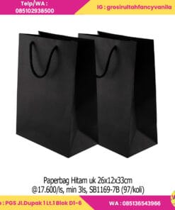 Paperbag Hitam Uk 26x12x33cm