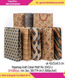 Paperbag Kraft Coklat Motif Mix 10432-1