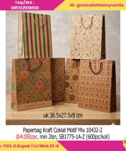 Paperbag Kraft Coklat Motif Mix 10432-2