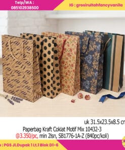 Paperbag Kraft Coklat Motif Mix 10432-3