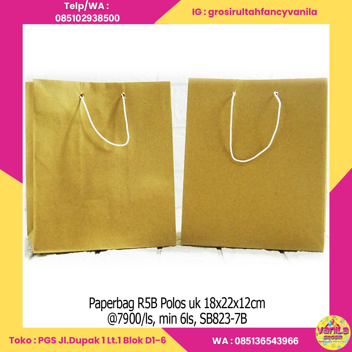 Paperbag RSB Polos Uk 18x22x12cm