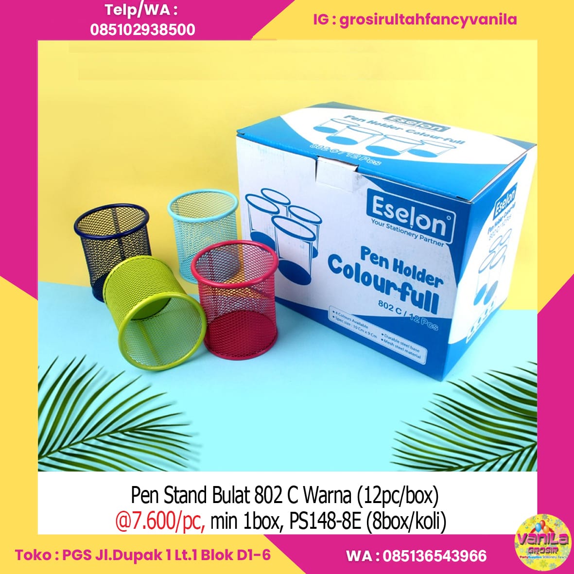 Pen Stand Bulat 802 C Warna