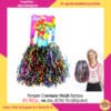Pompom Cheerleader Metalik Rainbow