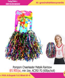 Pompom Cheerleader Metalik Rainbow