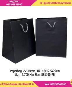 Paperbag RSB Hitam Uk 18x12.5x22cm
