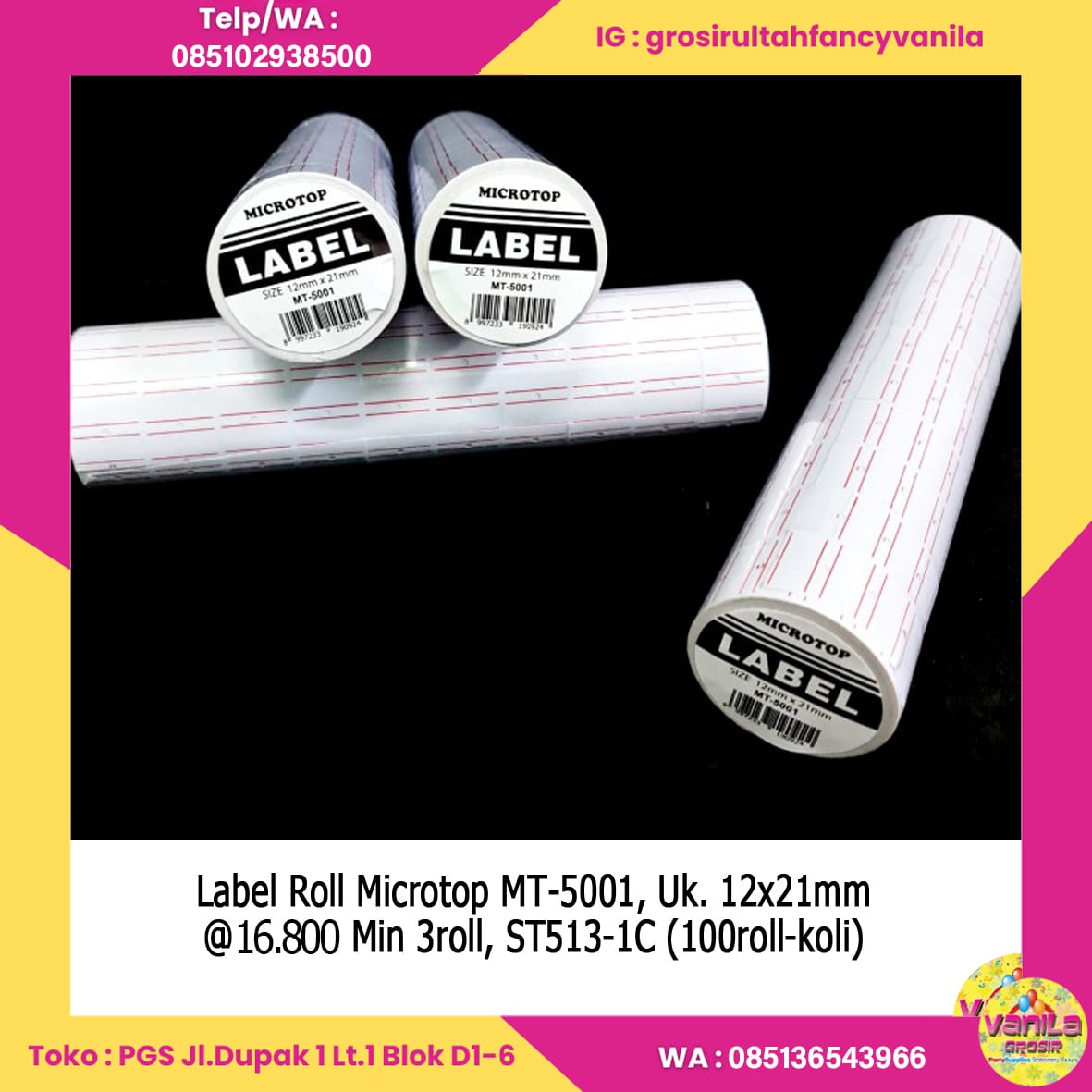 Label Roll Microtop MT-5001 Uk 12x21mm