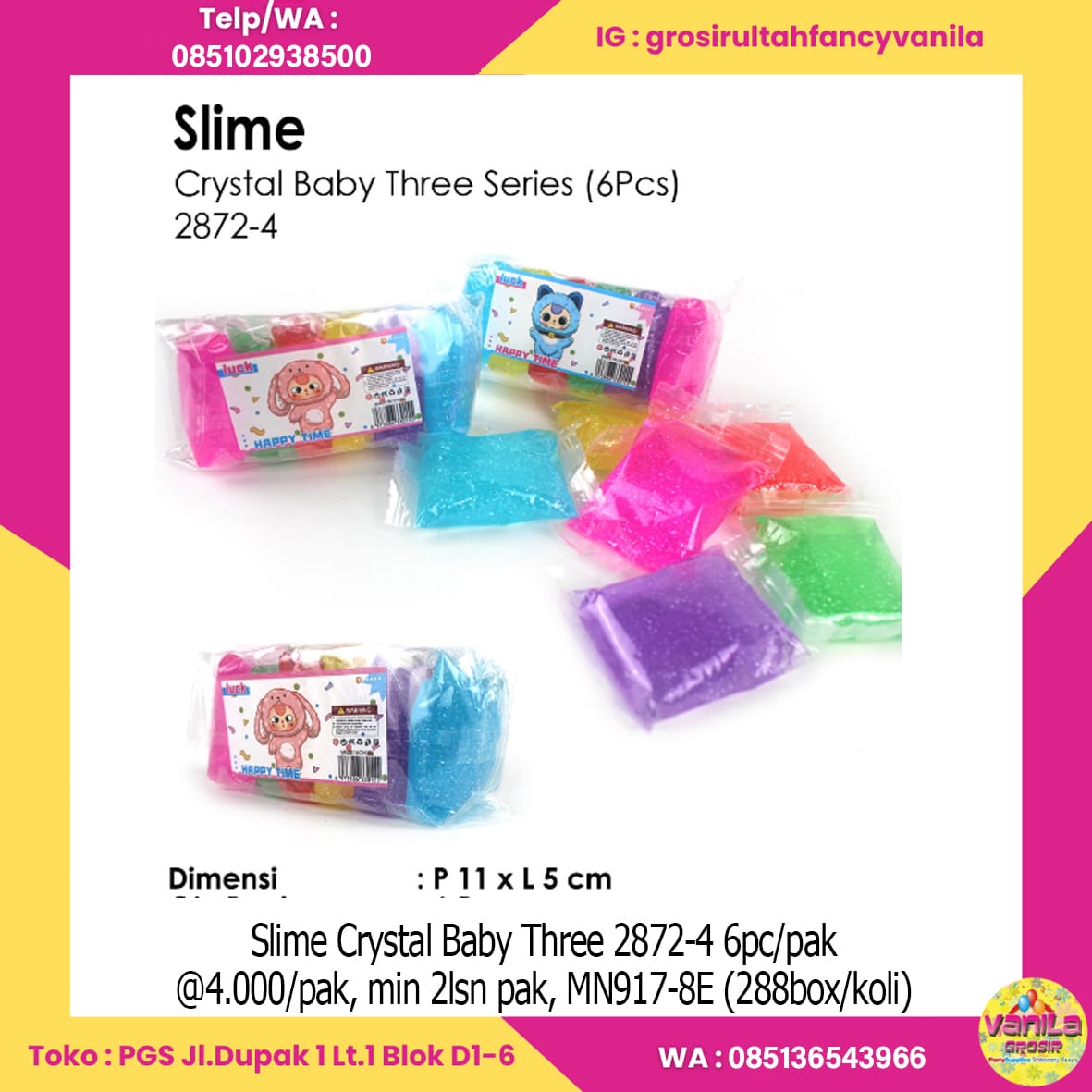 Slime Crystal Baby Three 2872-4 6pc