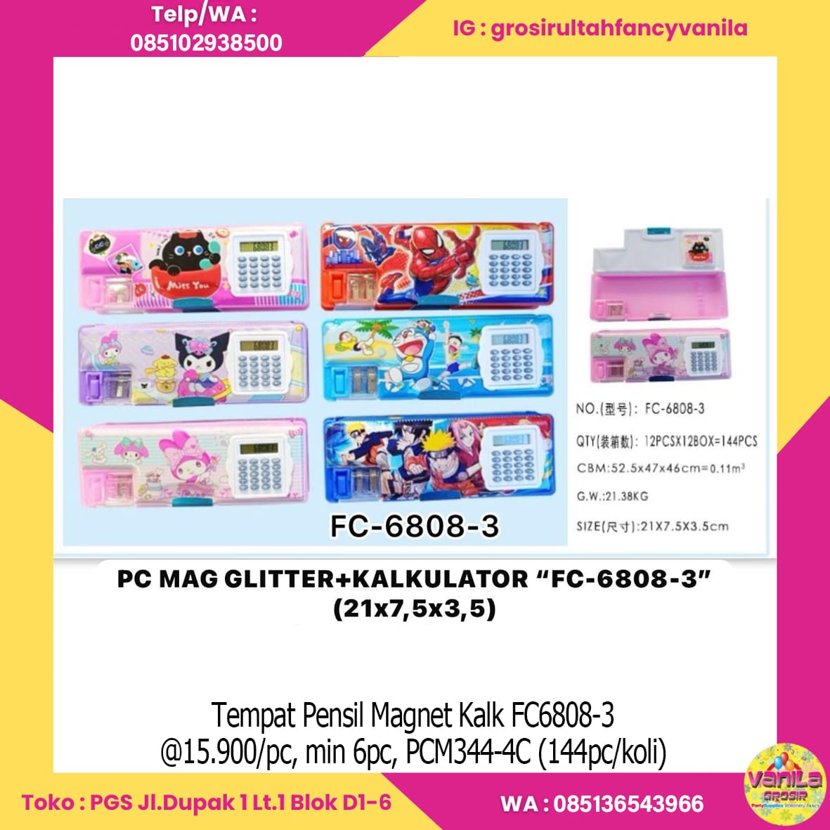 Tempat Pensil Magnet Kalk FC6808-3