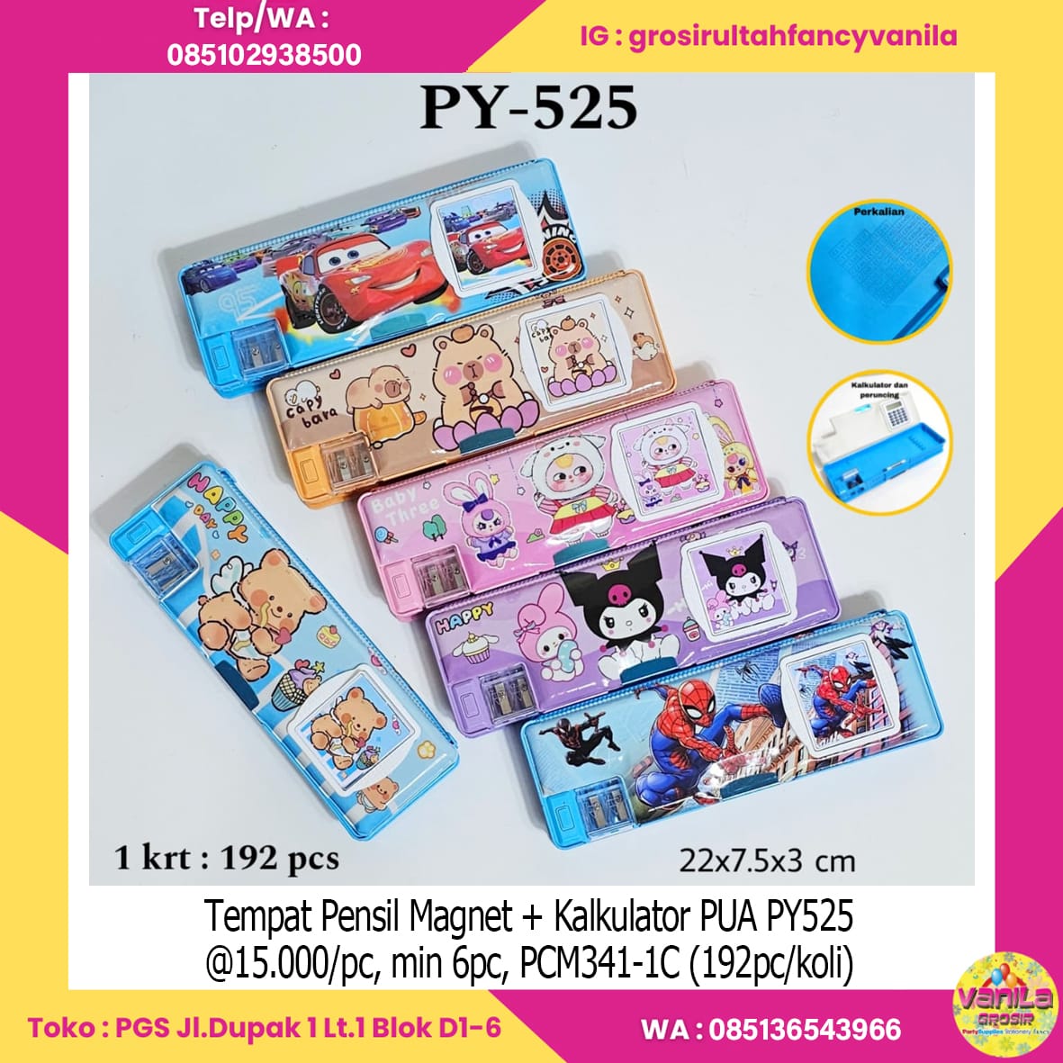 Tempat Pensil Magnet + Kalkulator PUA PY525