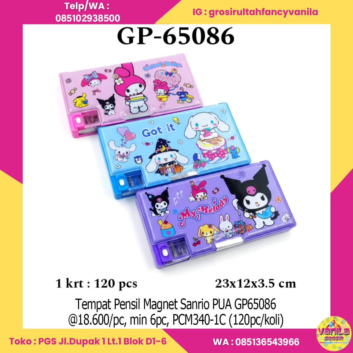 Tempat Pensil Magnet Sanrio PUA GP65086